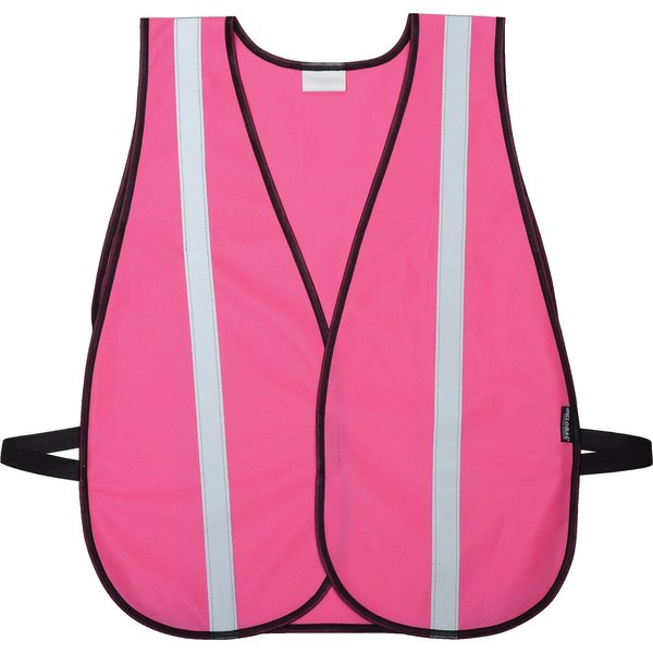 Global Industrial Hi-Vis Pink Safety Vest with 1 Reflective Strip, Polyester, One Size 708149